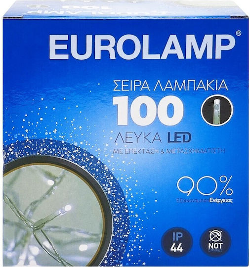 100 Lămpițe LED 4.95m. Alb rece tip Șir 1buc