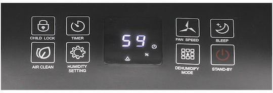 Primo PRDH-45018i Dehumidifier with Compressor and Ionizer 20lt Black