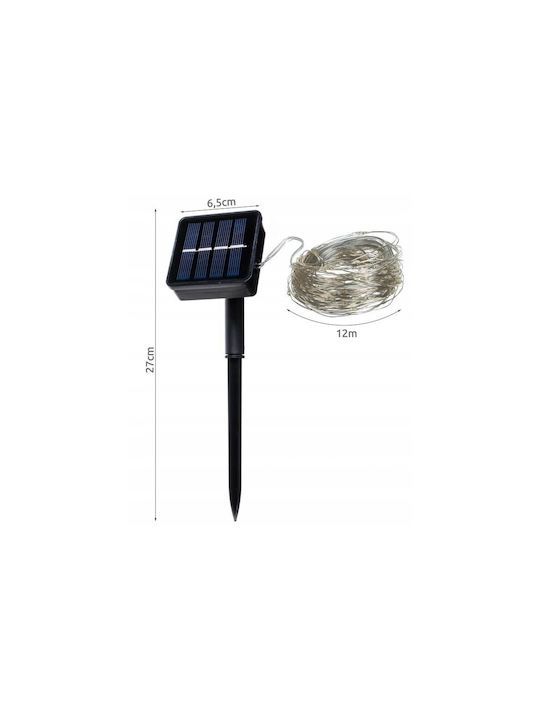100 Λαμπάκια LED 12μ. Ψυχρό Λευκό Ηλιακά σε Σειρά