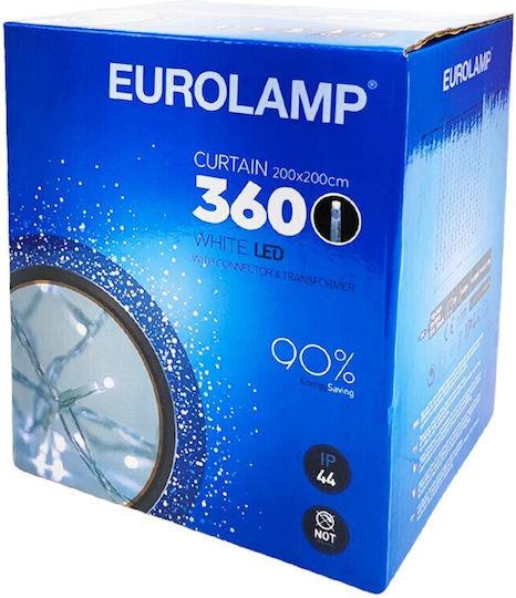 360 Lichterketten LED 2m. x 200cm Naturweiß Typ Vorhang 1Stück