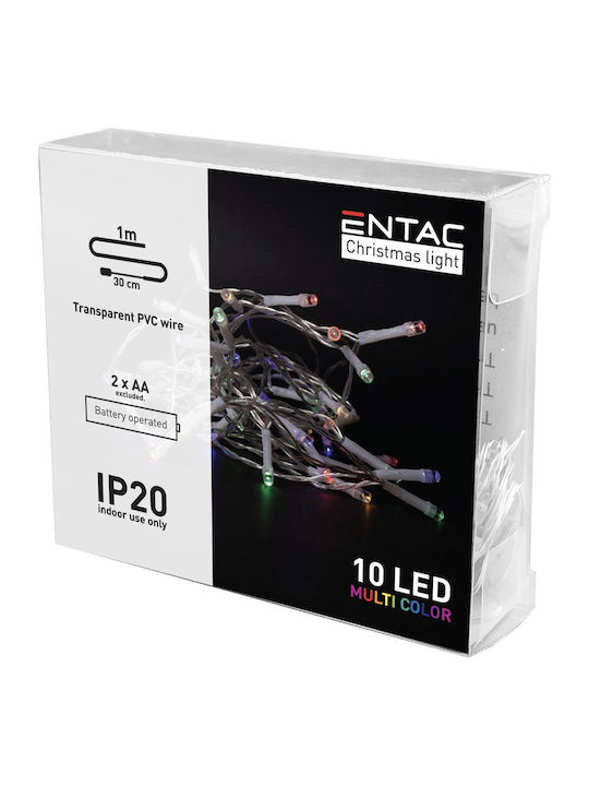 10 Lights LED 1m. Multicolor Battery in String 1pcs