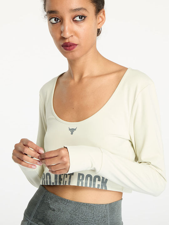 Under Armour Project Rock Blouse Silt/clay Green 1386443-273