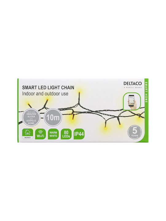 80 Lichterketten LED 10m. Weiße in Zeichenfolge 1Stück