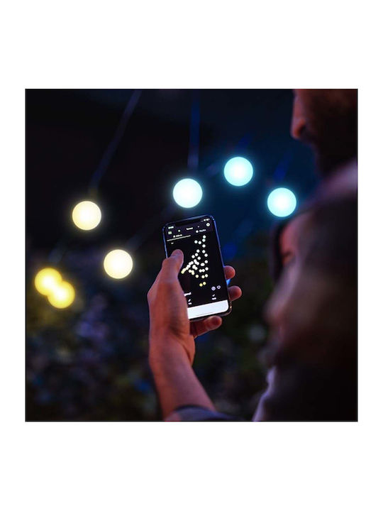 Twinkly Festoon Водоустойчива Смарт Гирлянда за Осветление LED 20м с 40 Крушки Twinkly Festoon Водоустойчива Смарт Гирлянда за Осветление LED 20м с 40 Крушки