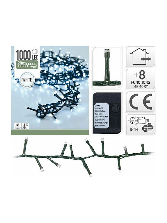 1000 Λαμπάκια LED 20μ. Λευκά σε Σειρά