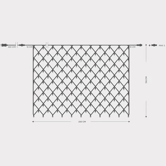 240 Lights LED 2m. x 150cm Natural White type Net 1pcs
