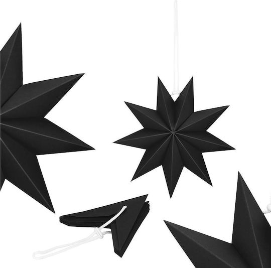 Weihnachtlicher Dekorativer Anhänger Stern Papier Schwarz 3x3cm 1Stück