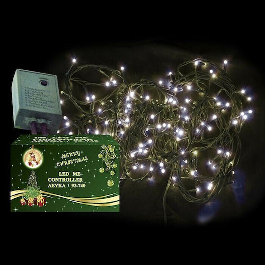 100 Lights LED 4.7m. Cold White in String 1pcs