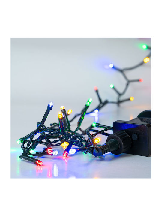 100 Weihnachtslichter LED 6.5für eine E-Commerce-Website in der Kategorie 'Weihnachtsbeleuchtung'. Mehrfarbig Elektrisch vom Typ Zeichenfolge mit Grünes Kabel und Programmen 1Stück Iliadis