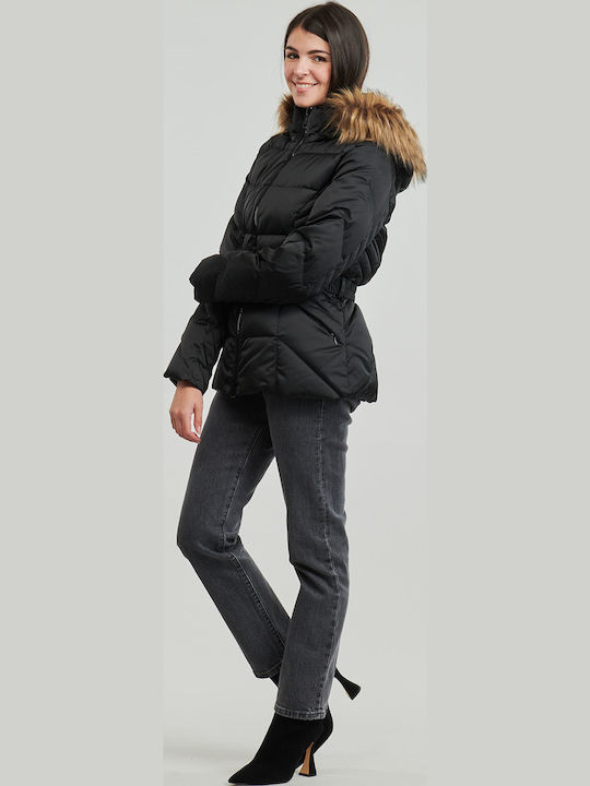 Women's Short Lifestyle Jacket for Winter Black