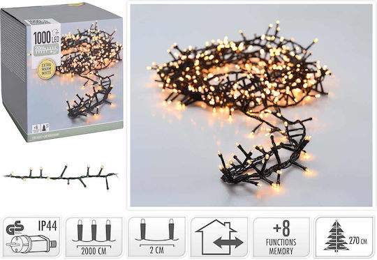 1000 Lights LED 20m. Warm White in String 1pcs