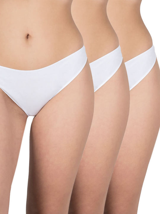 Γυναικεία Brazil 3Pack χωρίς Ραφές Λευκά