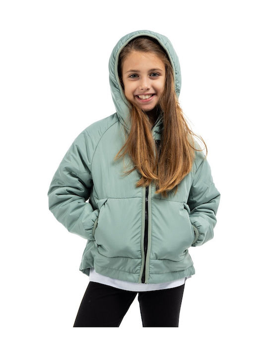 Kids' Casual Jacket with Lining & Hood Green