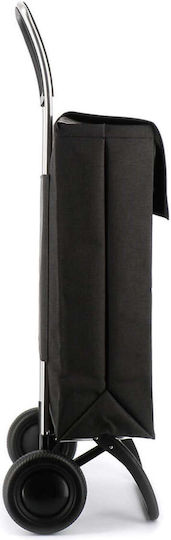 2-Wheel Shopping Trolley Rolser Jean Tweed Ln Black