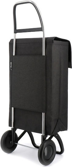 2-Wheel Shopping Trolley Rolser Jean Tweed Ln Black