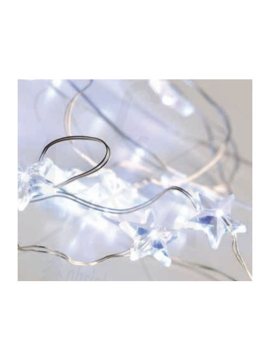 20 Lights LED 2m. Cold White Battery in String 1pcs