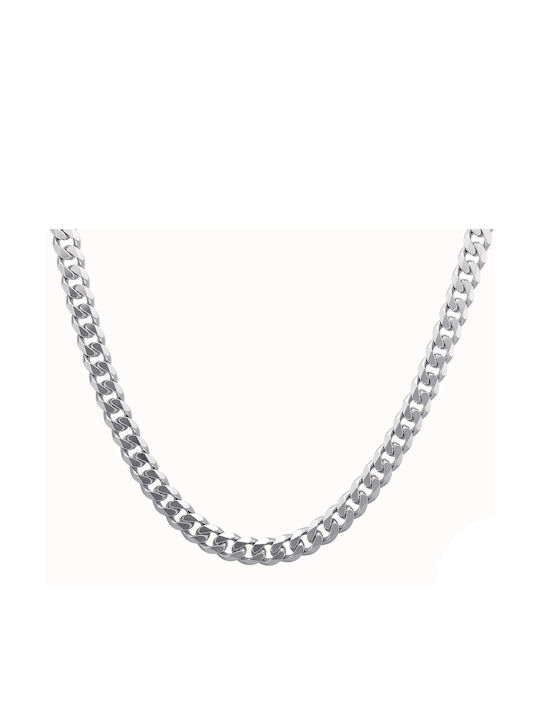 Croma Catene Silver Chain Neck Wide Thickness 6.6mm and Length 65cm