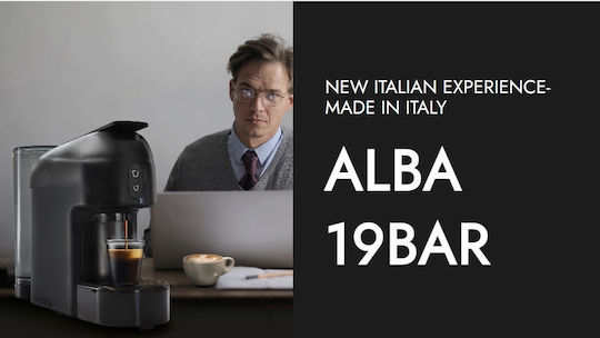Espressocap Alba Pod Coffee Machine Espresso Cap Pressure 19bar Black