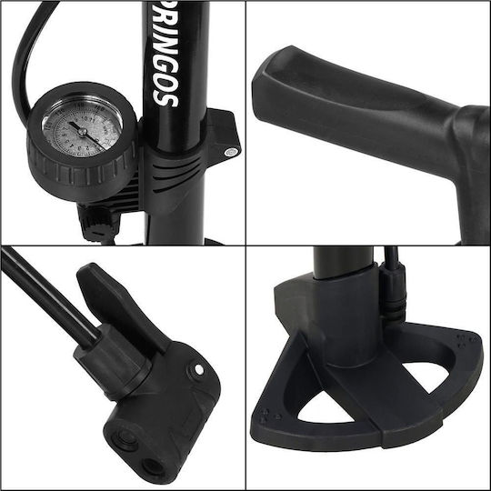 Fahrradpumpe Druckmesser Ball Aufblasbare Artikel Aufblaszubehör 160psi Aluminium 60cm