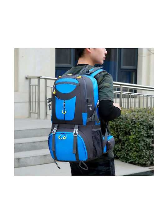 Militärischer Wander-Rucksack Leicht 4 Seitentaschen 50 Liter Blau Grau