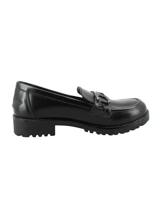 Δερμάτινα Γυναικεία Loafers σε Μαύρο Χρώμα