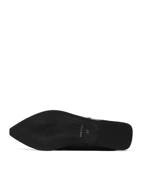 Leder Stiefeletten Damen Schwarz
