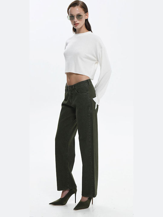 Γυναικείο Crop Top Βαμβακερό Μακρυμάνικο Λευκό