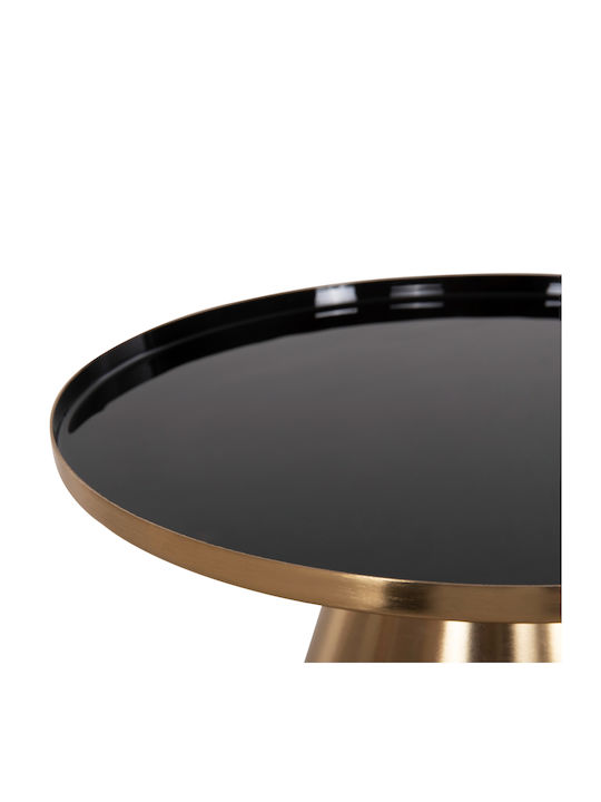 Rundes Beistelltisch Lorme Metall Schwarz & Gold 2 Stück M40xB40xH35cm