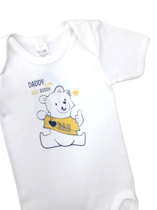 Pretty Baby Baby Bodysuit Short-Sleeved Pooh Daddy White