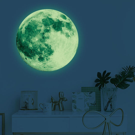 Autocolant Fosforescent Lună Satelitul Natural al Pământului Strălucește în Întuneric Autoadeziv 30cm Verde Oferte Originale