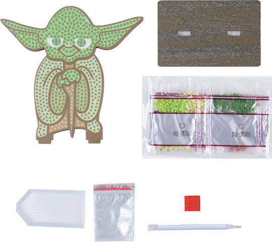 Комплект за диамантено рисуване Craft Buddy Crystal Art Buddies Yoda 7 части