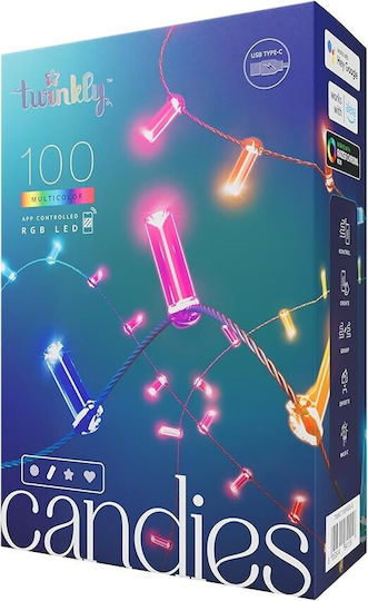 100 Λαμπάκια LED 6μ. RGB USB σε Σειρά