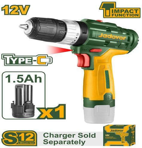 Jadever Jadever Κρουστικό Δραπανοκατσάβιδο Μπαταρίας 12V