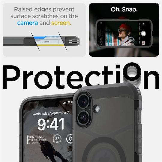 Spigen Tough Armor AI MagFit Back Cover Silicone / Plastic 1.2mm Frost Black (iPhone 16)