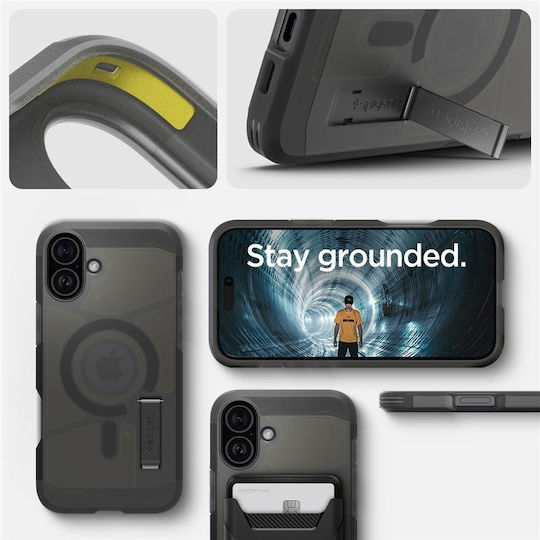 Spigen Tough Armor AI MagFit Back Cover Silicone / Plastic 1.2mm Frost Black (iPhone 16)