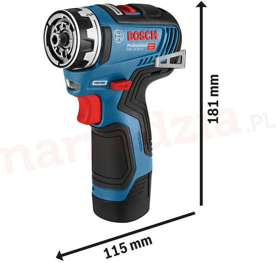 Bosch GSR 12V-35 FC Δραπανοκατσάβιδο Μπαταρίας 12V 2x3Ah