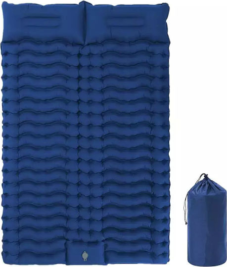 Self-Inflating Double Camping Sleeping Mat in Blue color