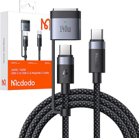 Mcdodo USB 2.0 Cable USB-C male - USB-C / Magsafe 3 240W Black 2m (CA-0140)