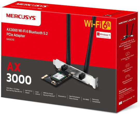 Mercusys Ma80xe v1 Безжична Мрежова Карта (2402Mbps) PCI-e