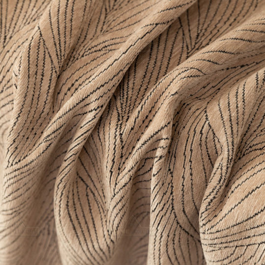 My Home Luxury Pommard Three-Seater Sofa Throw Jacquard 180x280cm Brown