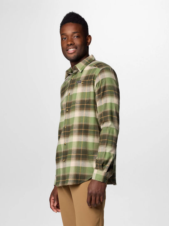 Columbia Cornell Woods Long-sleeved Flannel Shirt Checked Haki