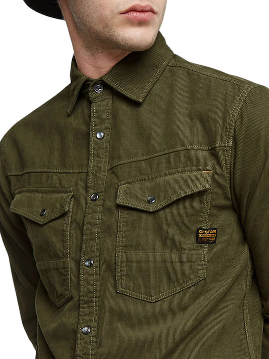 Dakota Long Sleeve Slim Fit Shirt in Khaki