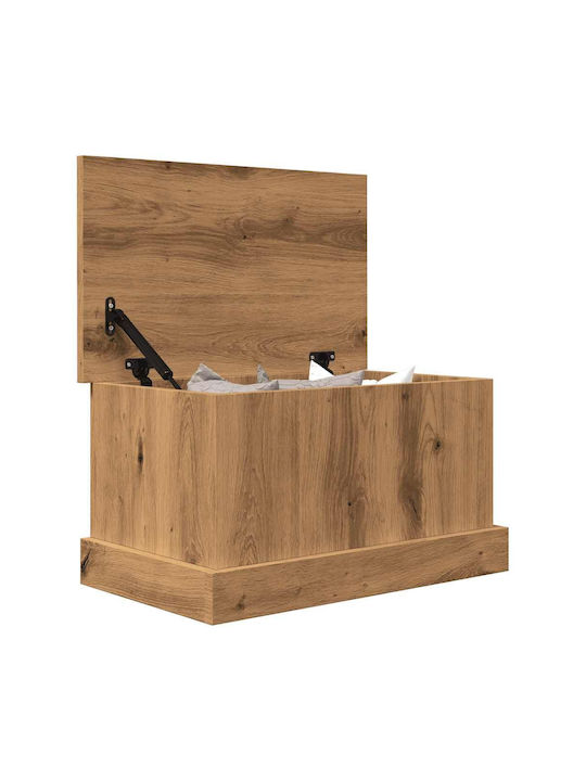 vidaXL Wooden Storage Box with Lid Brown 30x50x28cm 1pcs