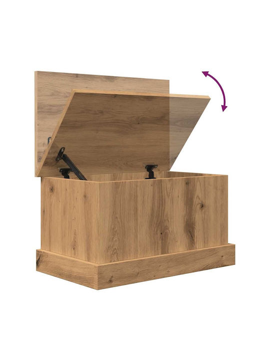 vidaXL Wooden Storage Box with Lid Brown 30x50x28cm 1pcs
