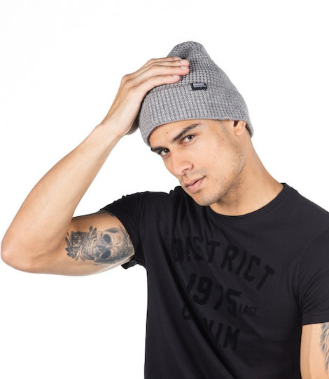 Beanie Beanie with Rib Knit in Gray color