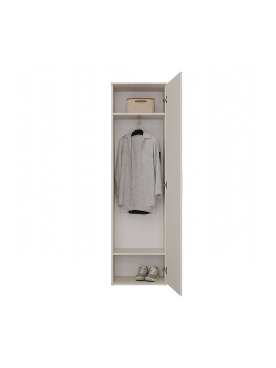 Μονόφυλλη Ντουλάπα με Καθρέπτη Μπεζ 50x35x180cm