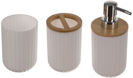 Bathroom Accessory Set Plastic White 6 Pieces