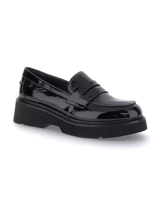 Stonefly Patent Leather Women's Loafers in Black Color