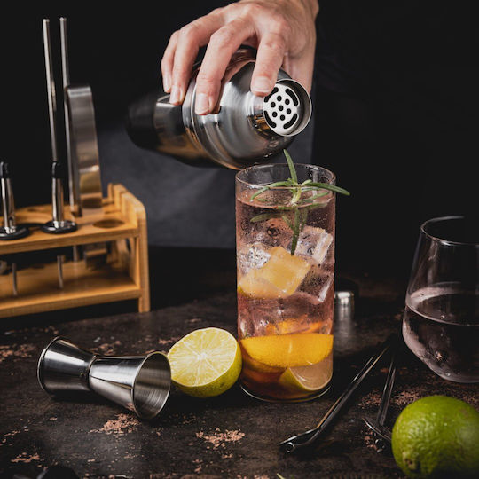 Bartender Cocktail Drink Set 15-piece Silver Shaker Klausberg Kb-7653