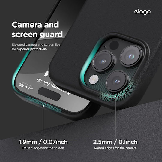 Elago Back Cover Δερμάτινο Μαύρο (iPhone 16 Pro)